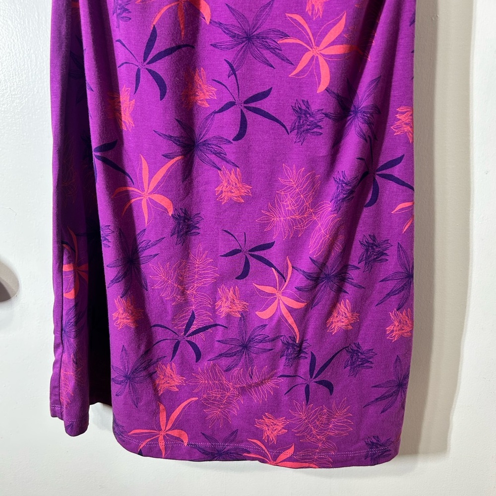 Kuhl Women’s Java Cross Back Purple Flora Stretchy Athleisure Dress Size M - Picture 3 of 11
